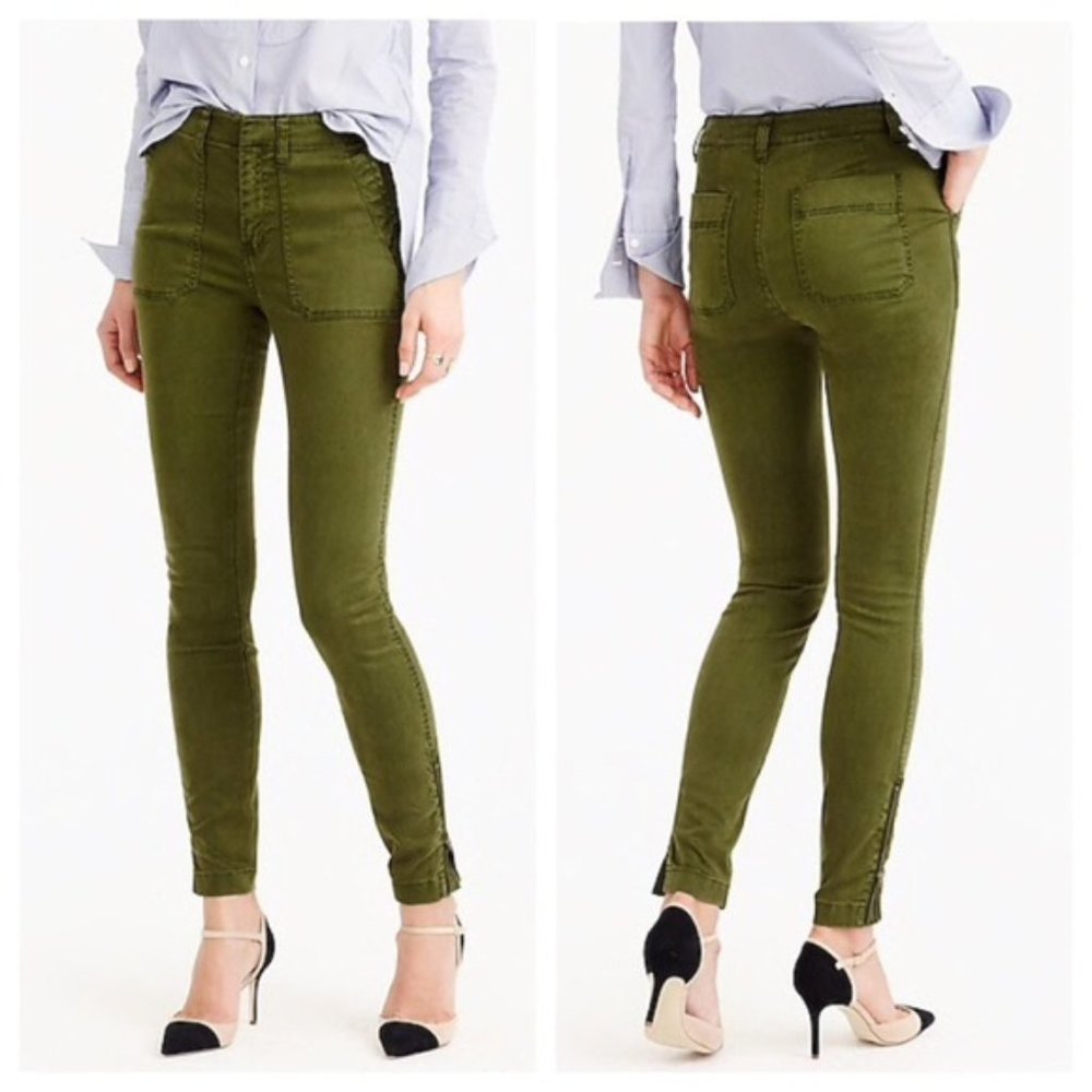 J. Crew Skinny Stretch Cargo Pants with Zippers - Size 27
